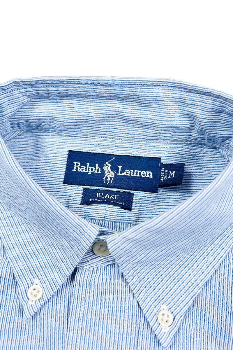 90‘s Ralph Lauren BLAKE stripe shirt ラルフローレン BD半袖シャツ ボタンダウン ストライプ ヴィンテージ 単品