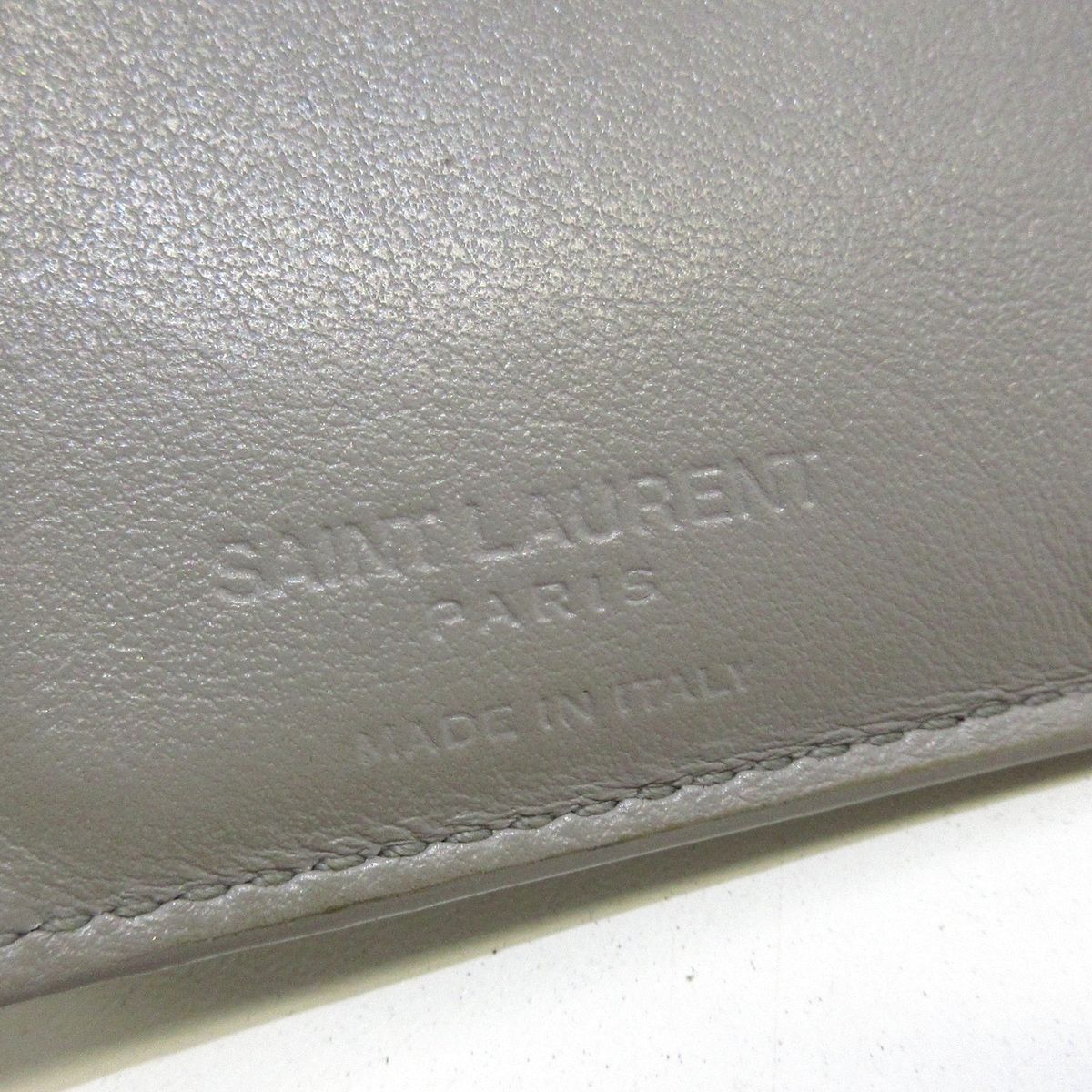 SAINT LAURENT PARIS(サンローランパリ) 3つ折り財布 タイニー ウォレット 459784 グレー 型押し加工 レザー - メルカリ