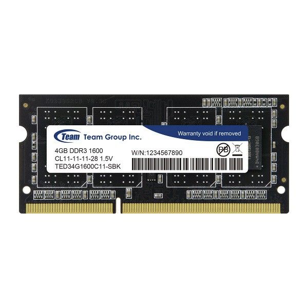【新品】Team  チーム DDR3-1600 4GB SODIMM TSD34096M1600C11 (2418457)