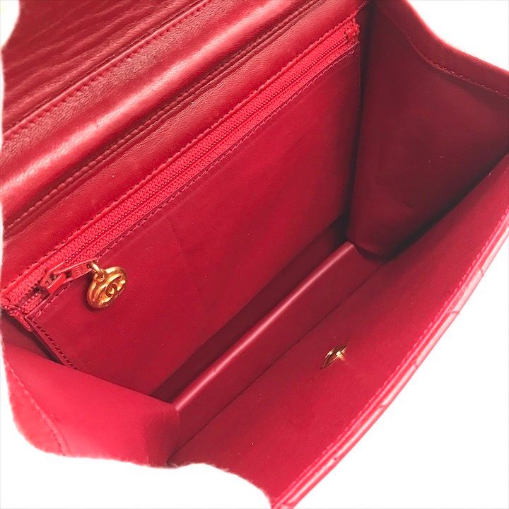 美品 CHANEL シャネル ココマーク マトラッセ ラムスキン プッシュロック レッド チェーン ショルダー バッグ a3483 美品 CHANEL シャネル ココマーク マトラッセ ラムスキン プッシュ
