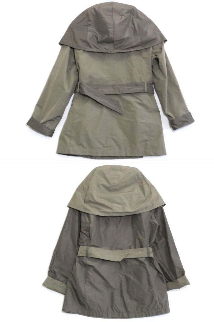 222537 MAX MARA マックスマーラ RAINWEAR リバーシブル ビッグ ショート丈 スプリングコート ベルト 伊製 40