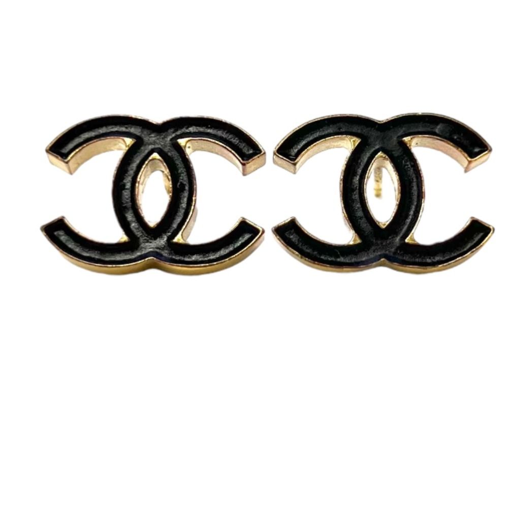 USED/中古]CHANEL シャネル ピアス ココマーク ブラック×ゴールド 04A 