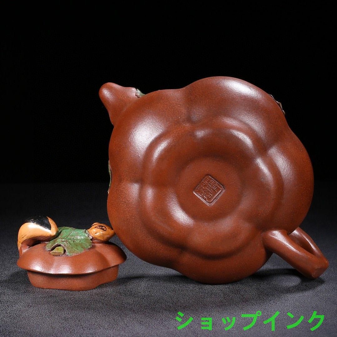 宜興  紫砂壷  八方如意壺  茶道具  工芸品  美術品 置物 宜興 紫砂壷 リス葡萄壺 茶壺 茶器 置物 - メルカリ