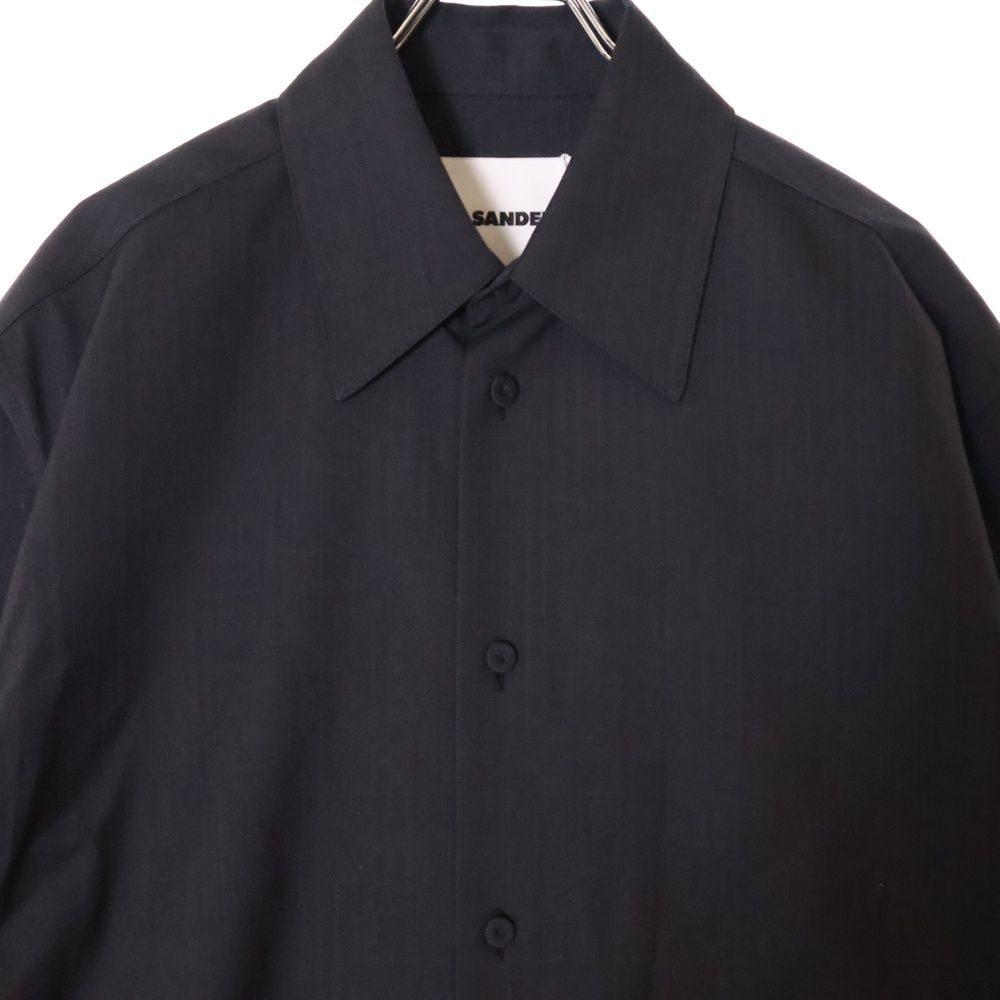 国内発 Jil Sander ダークグレーコットンボタン半袖シャツ org.jpg