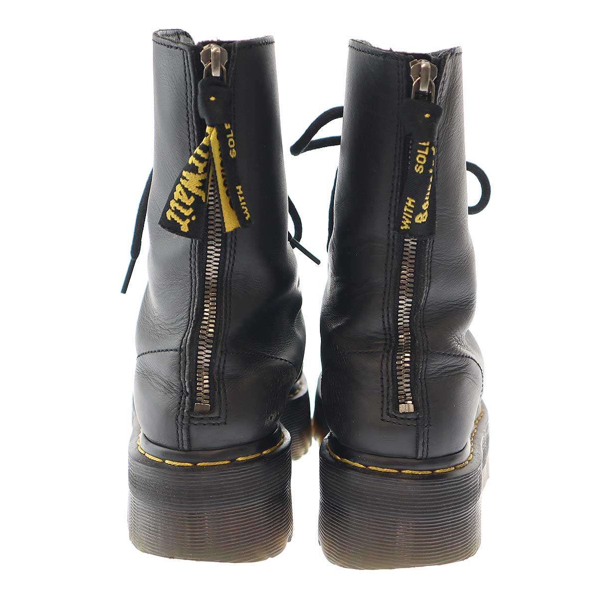【美品】Y's×Dr.Martens ワイズ×ドクターマーチン10ホール厚底23 Y's x Dr. Martens 最新コラボ「10 Eye Y's Black Classic Calf