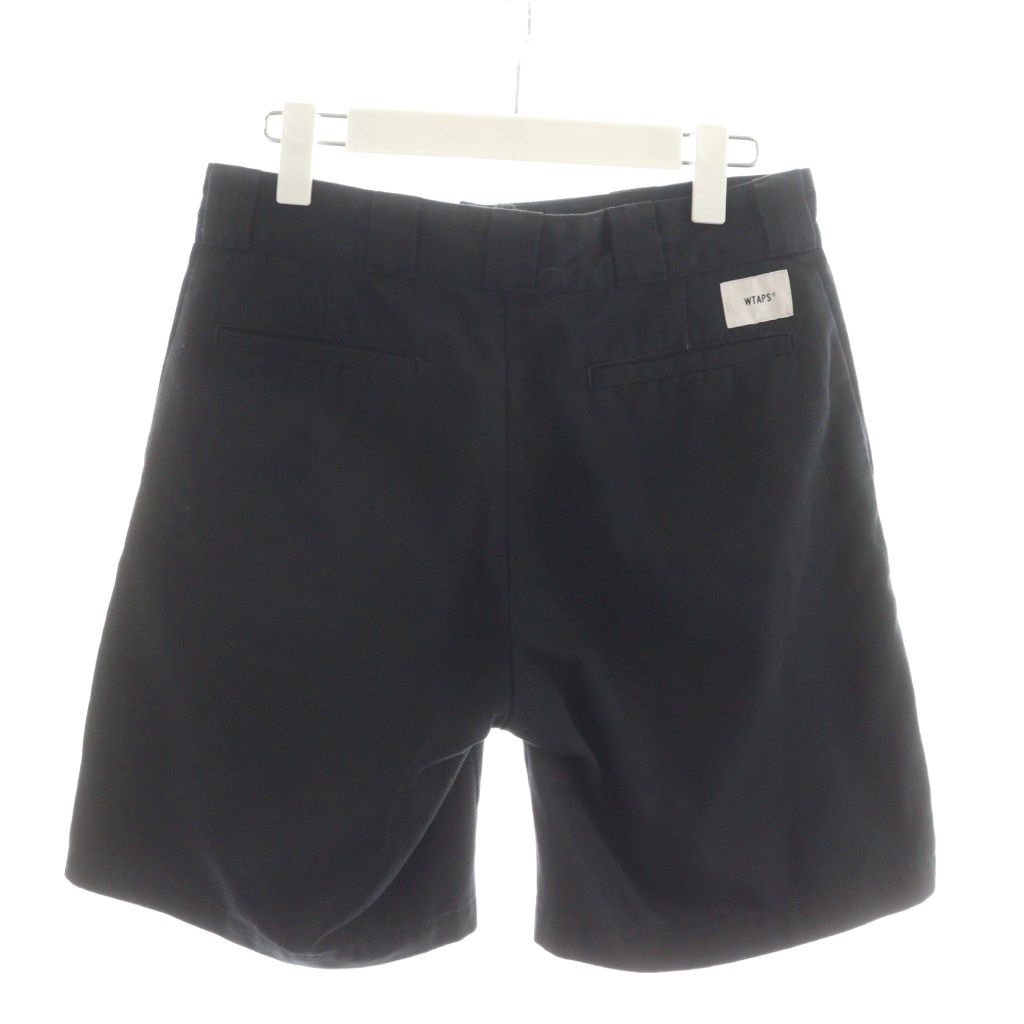 ダブルタップス WTAPS 21SS SHORTS COPO TWILL コポ ツイル ショートパンツ ハーフパンツ ロゴ ジッパーフライ 1 黒 ブラック 211BRDT-PTM04 |AN1