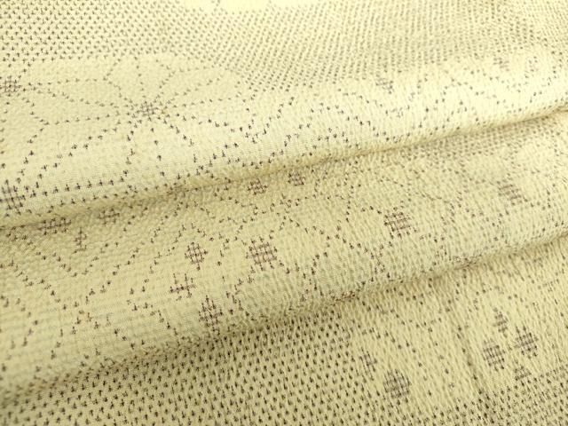 平和屋着物▽白鷹お召　単衣　蚊絣　さが美扱い　正絹　逸品　AAAU7998fy 平和屋着物▽白鷹お召 単衣 蚊絣 さが美扱い 正絹 逸品 AAAU7998fy 平和