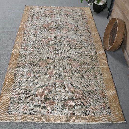 トルコヴィンテージラグ 112×202cm イエロー ヴィンテージラグ