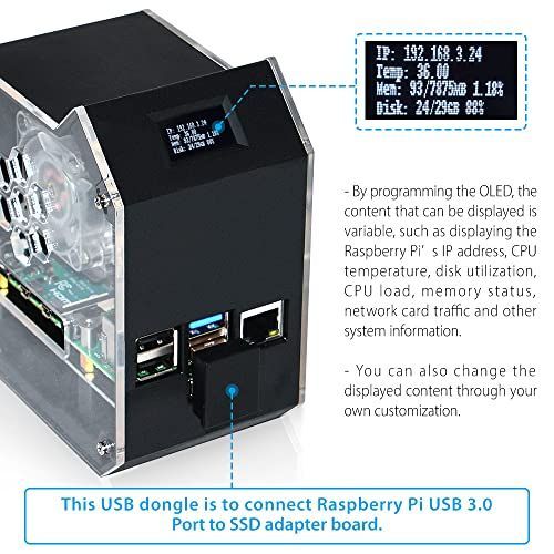 GeeekPi Raspberry Pi ミニタワー NAS キット PWM RGB ファン付き