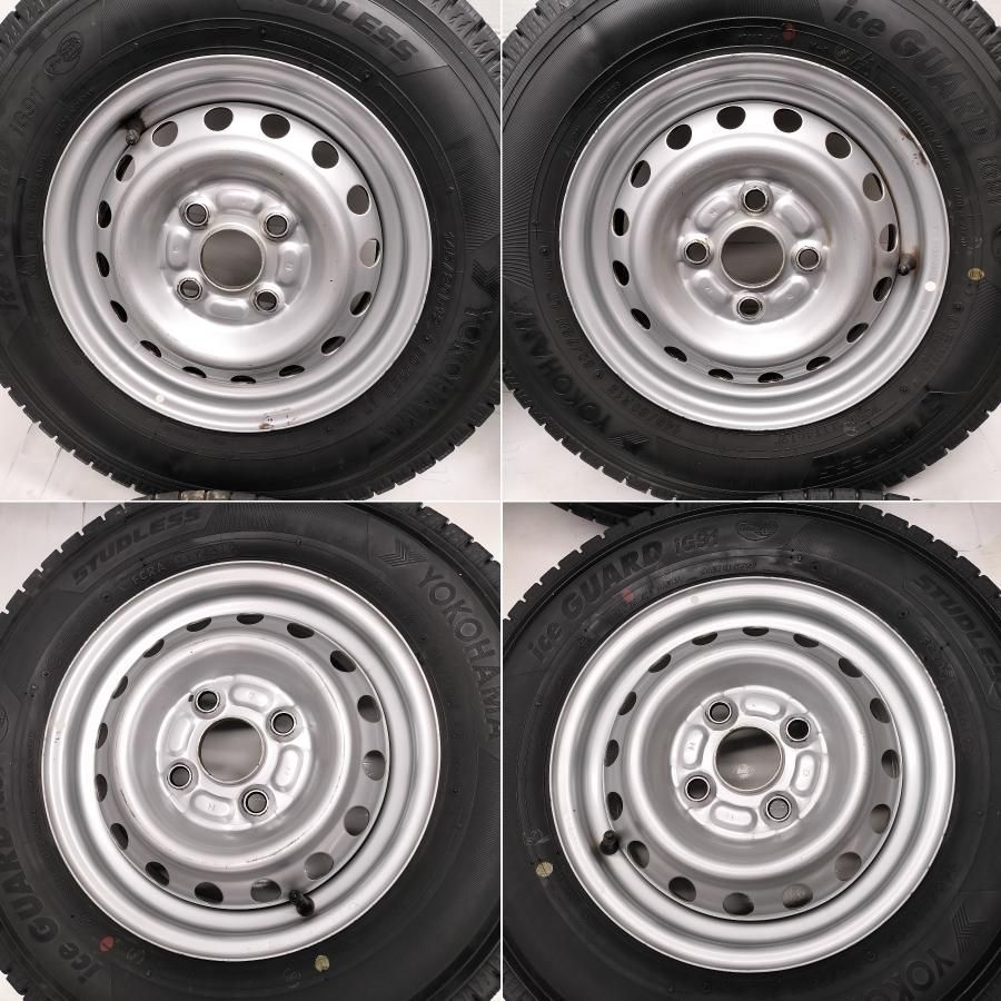◆本州 四国は送料無料◆ スタッドレス - ホイール 4本 145|80R12 LT ヨコハマタイヤ 12x4.00B ダイハツ 純正 4H -100 ダイハツの軽トラに