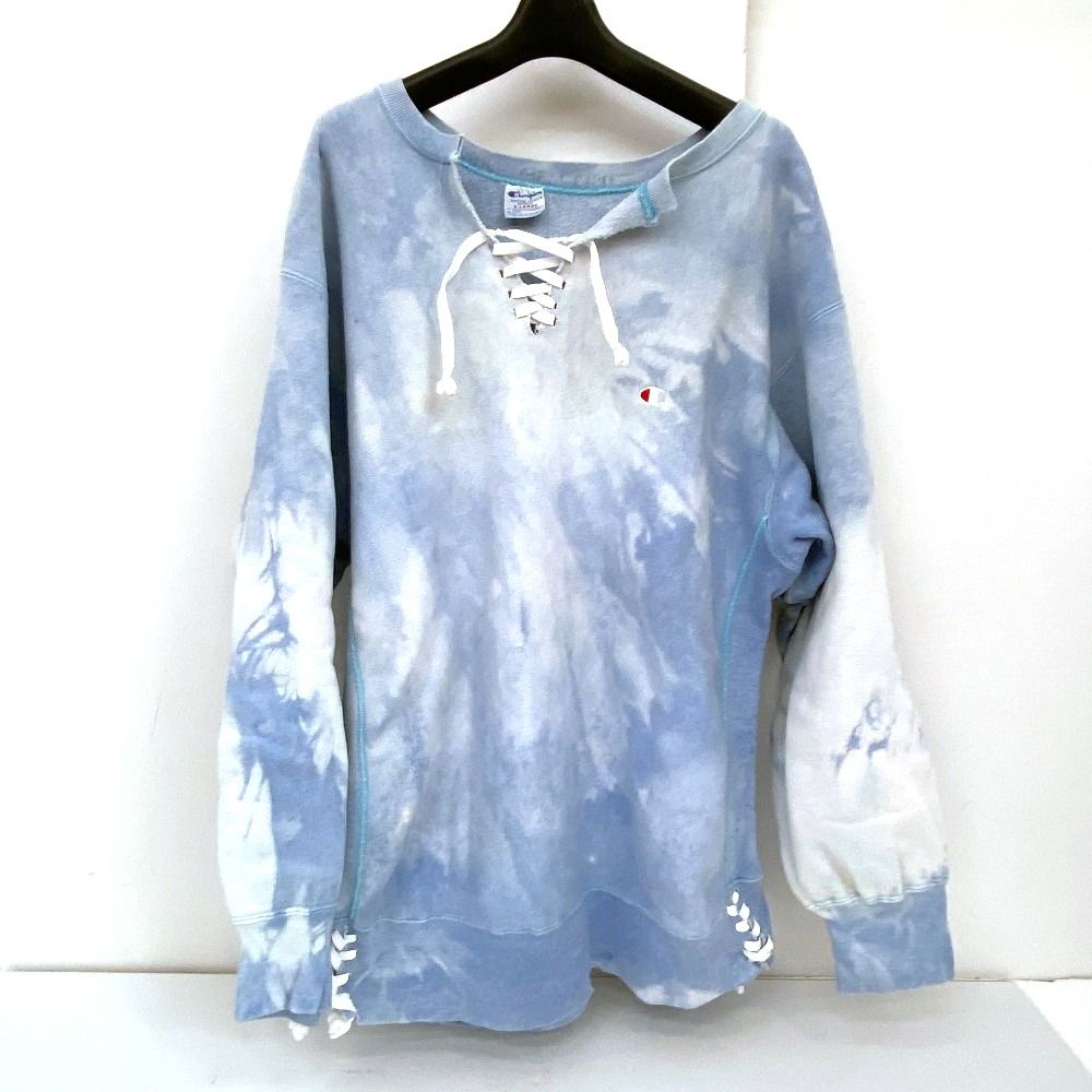 03w20871 Champion REVERSE WEAVE チャンピオン リバースウィーブ 80 s トリコタグ中期 リメイクスウェット ライトブルー 水色 サイズXL メンズ ストリート トップス