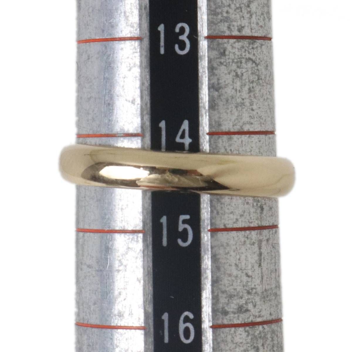 K18/18金 甲丸リング 14号 造幣局検定刻印 シンプル指輪 レトロ