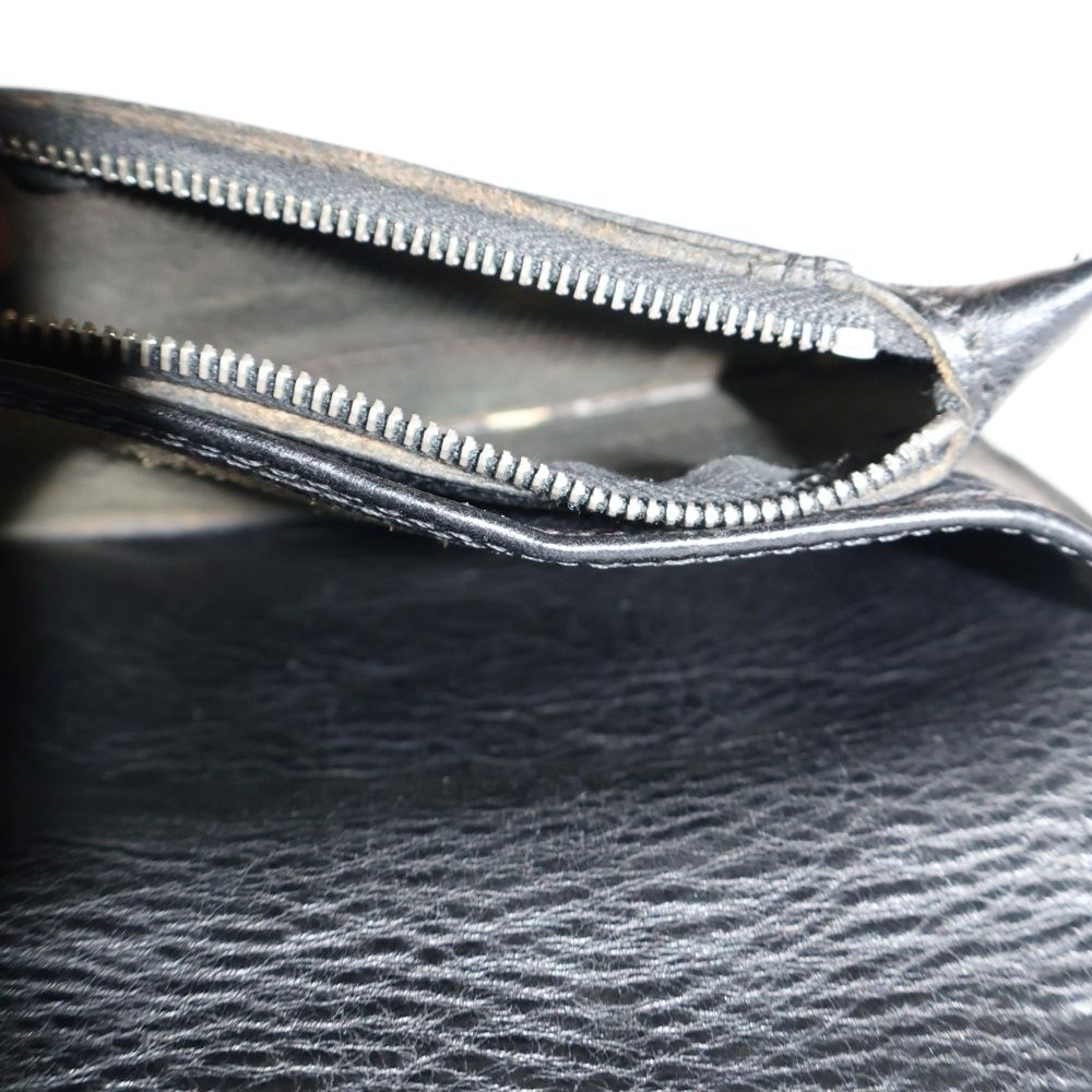  CHROME HEARTS クロムハーツ 1 ZIP CROSS PATCH 1ジップ クロスパッチクロスボタンレザー財布 ブラック 折り財布 小物