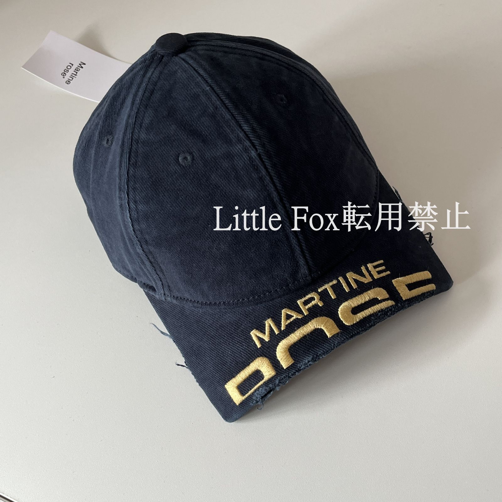 【新品未使用】MARTINE ROSE CUT PEAK CAP 24ss マーチンローズ カッティング キャップ 帽子 ネービー