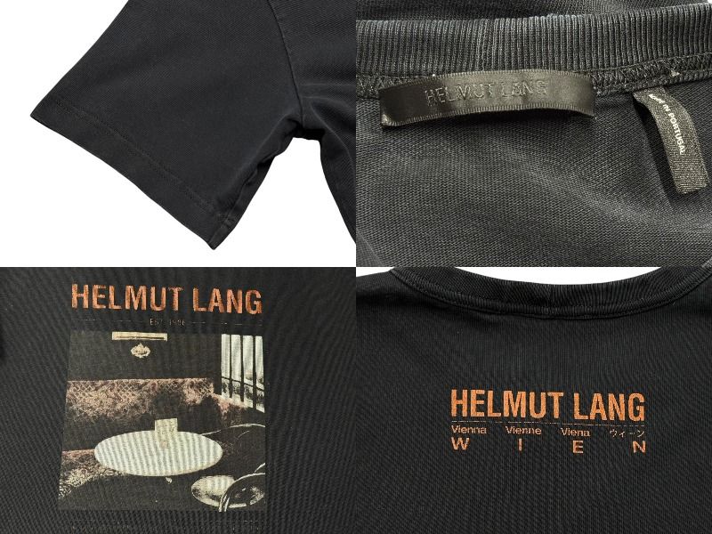 HELMUT LANG ヘルムートラング ロゴプリント半袖Tシャツ ブラック  