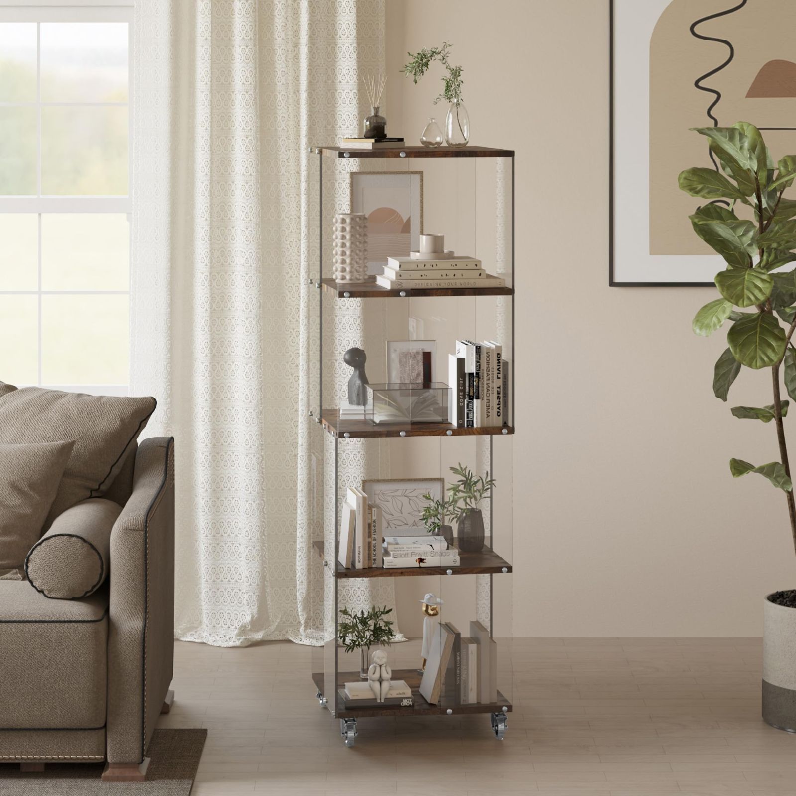 数量限定】コレクションラック ショーケース キャスター付き