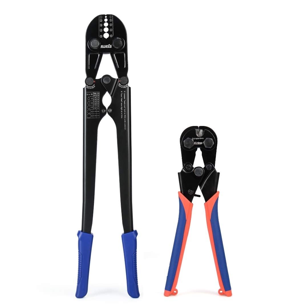 かしめ機 クランプ管 アルミスリーブ 圧着 ワイヤーロープカッター 切断 ワイヤーロープ φ1.58mm-φ5.0mm圧着 オーバルスリーブ IWS-1608B CWR60 アイウィス IWISS