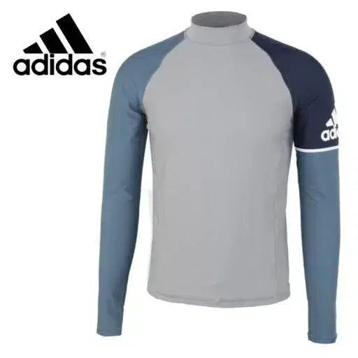 adidas アディダス ラッシュガード 長袖 グレー|ブルー