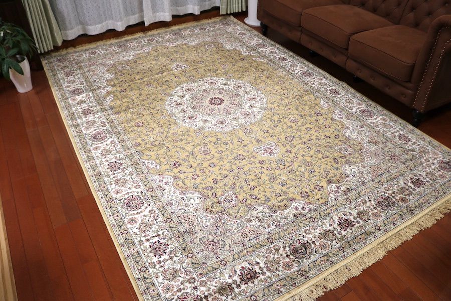 ペルシャ柄絨毯 200×290 新品未使用 6畳 大判ラグ カーペット 訳あり 