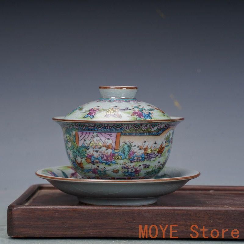 景徳鎮 陶磁器 百子図三才蓋碗 茶碗 茶道具 煎茶器 新品未使用 景徳鎮 陶磁器 百子図三才蓋碗 茶碗 茶道具 煎茶器 新品未使用zw0829