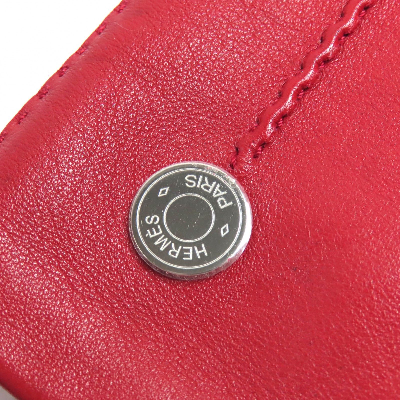極美品△HERMES エルメス 745659 セリエボタン ラムレザー