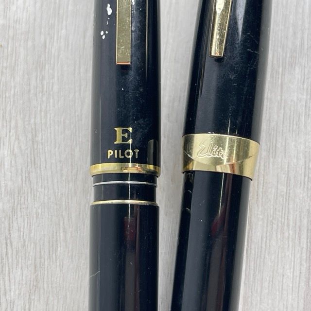 PILOT 万年筆 2本セット 18K 14K-585 刻印あり ELITE ペン 筆記用具