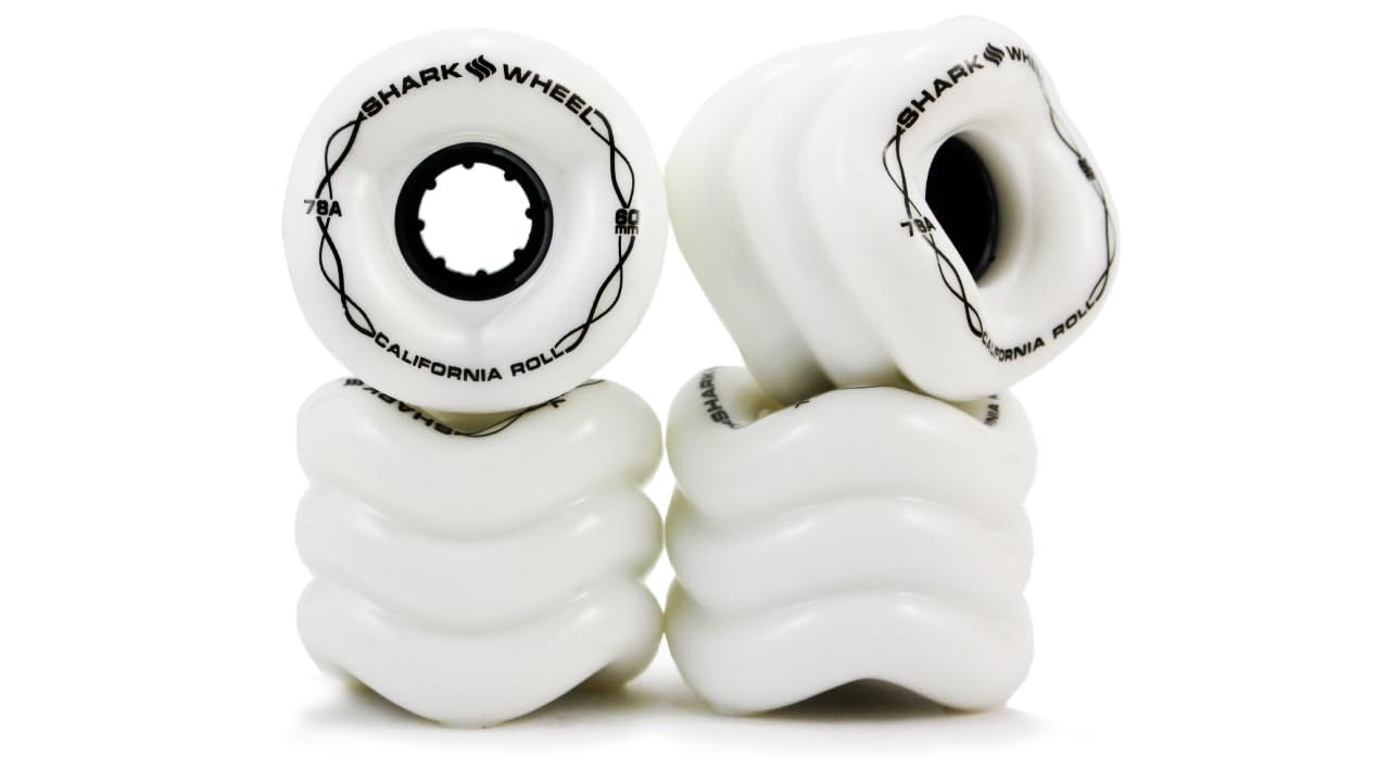 Shark Wheel カリフォルニアロールススケートボードホイール 60mm 78A 白 白