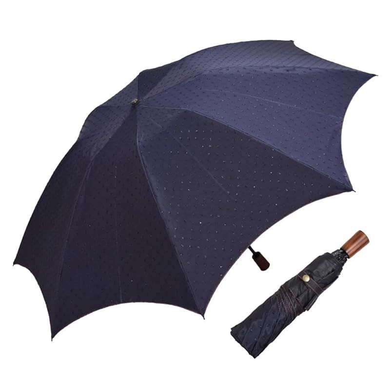 雨傘 折りたたみ 遮光雨傘 1級遮光 UVカット 大判 ハイカット (ネイビー) 1