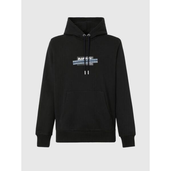 ディーゼル DIESEL パーカー L ボックスロゴ デニムテープ A01049 