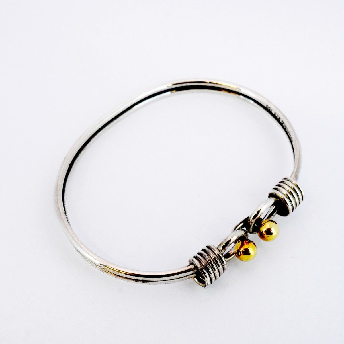 5jib0592 ティファニー バングル ダブルフック＆アイ K18YG イエローゴールド シルバー925 メンズ レディース ユニセックス