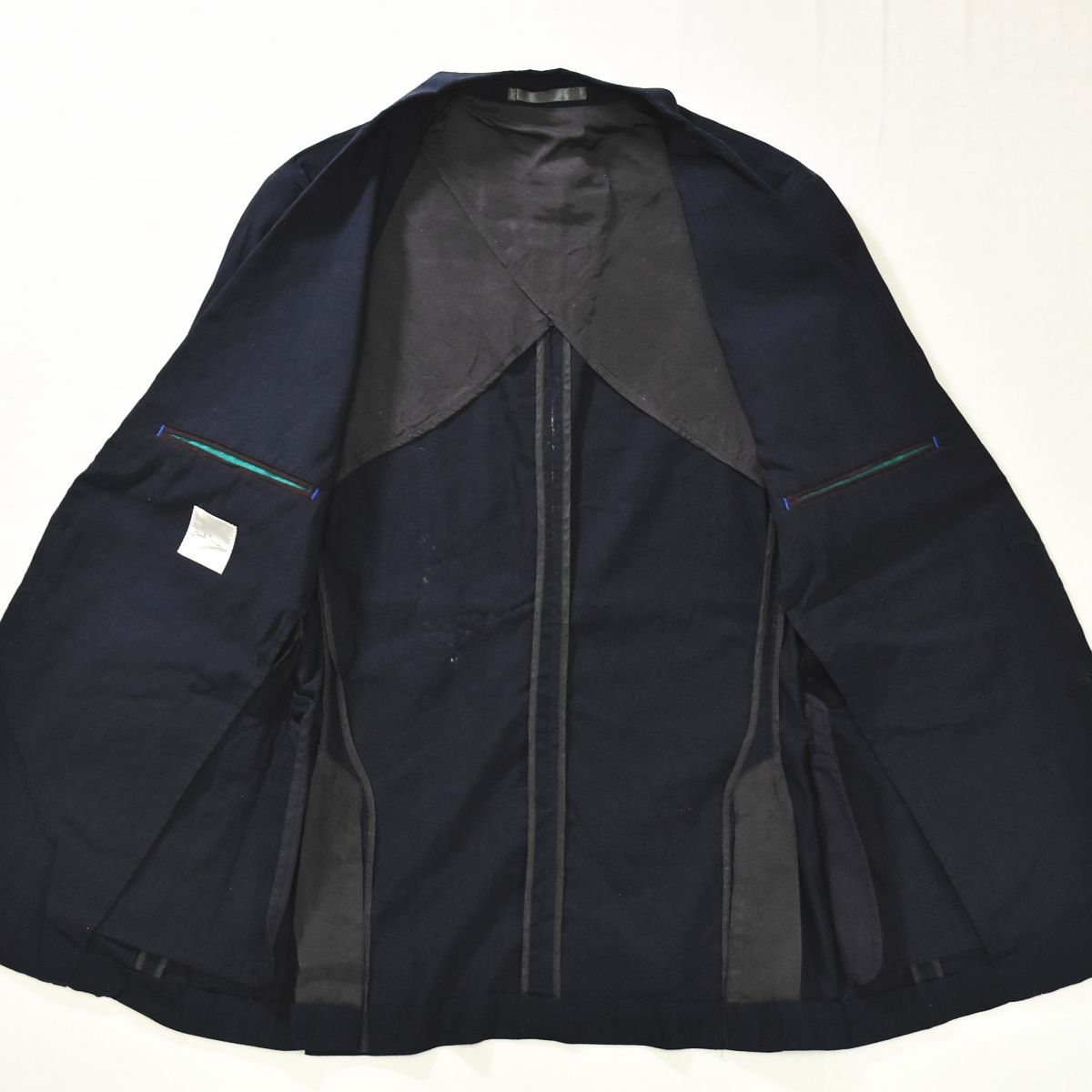 高級ポールスミススーツセットアップネイビーウールナイロンXLサイズ