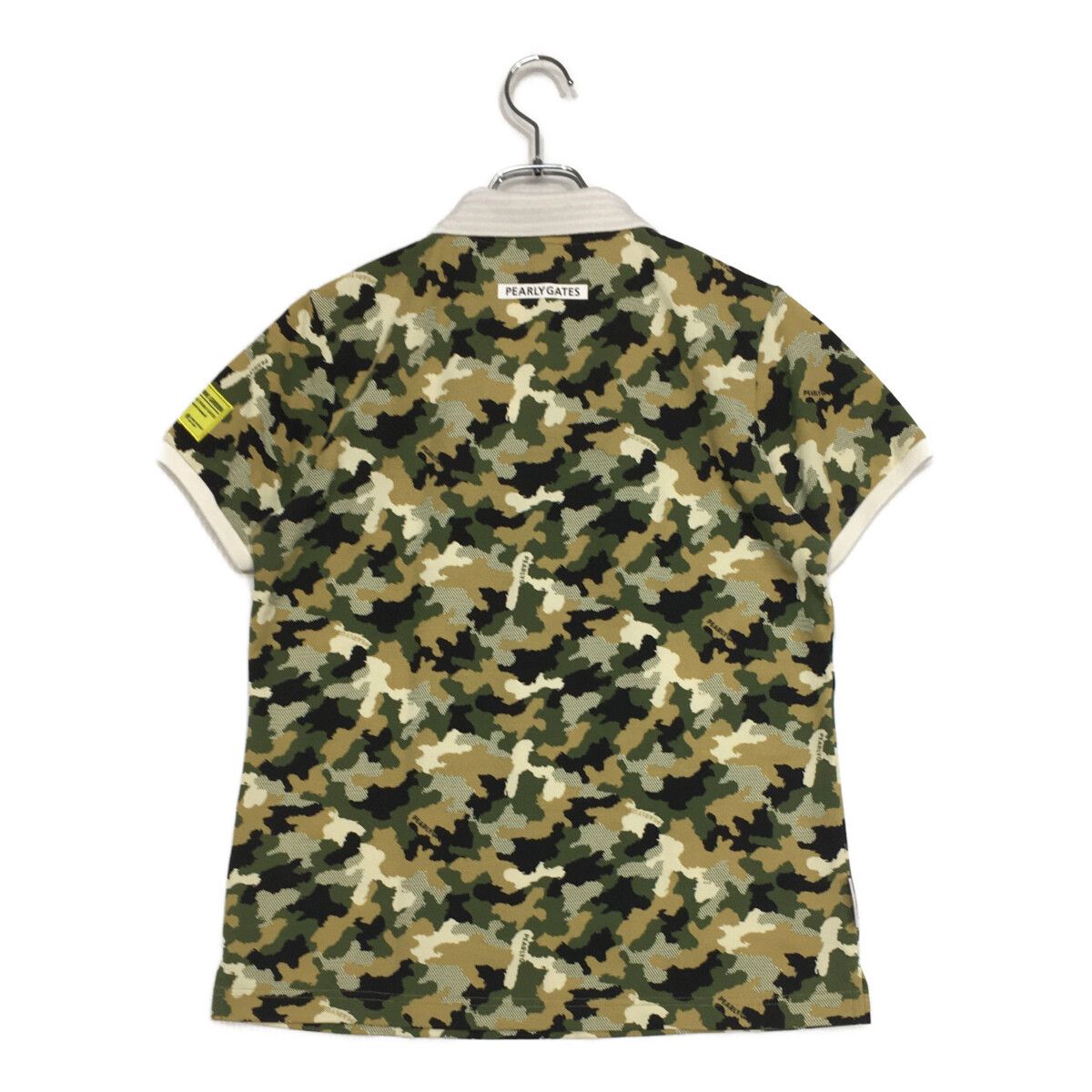 レディース パーリーゲイツ PEARLY GATES 半袖ポロシャツ 2 L カーキ×ベージュ カモフラ