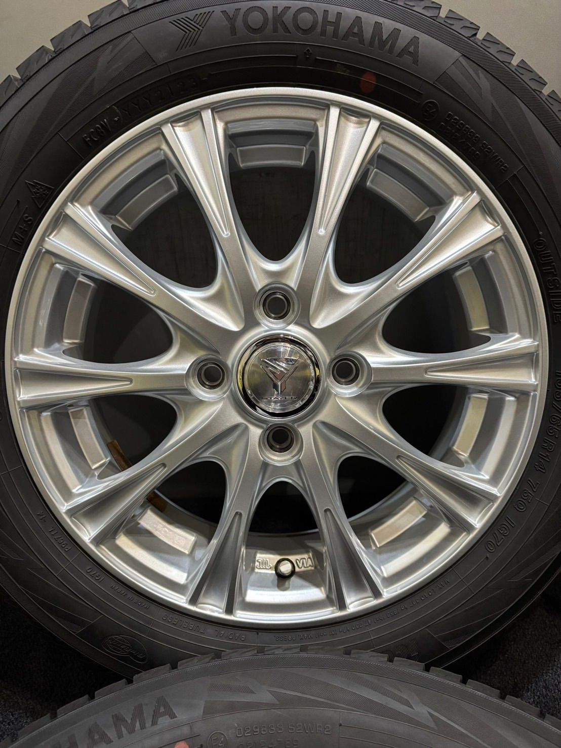 155 65R14 YOKOHAMA ice GUARD iG70 23年製 STAYER 14インチ 4.5J 45 100 4H スタッドレス 4本 N-BOX スペーシア タント 南1-K312