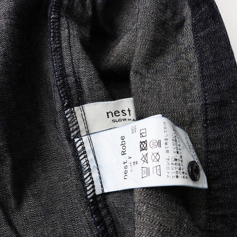 2023AW ネストローブ nest Robe コットンリネンダンガリーギャザー  