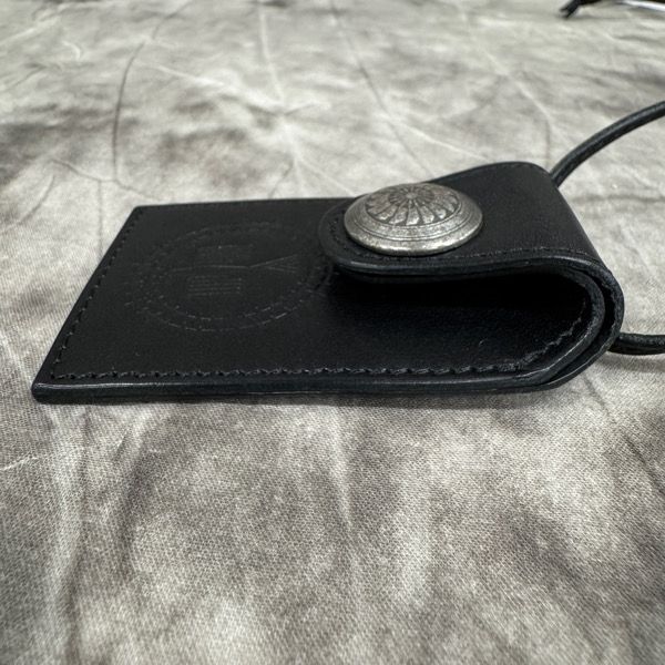 未使用】blackmeans/ブラックミーンズ お守りケース/黒革/945