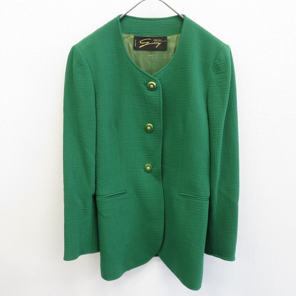 イタリア製 GENNY ジェニー スカートスーツ セットアップ ノーカラー  