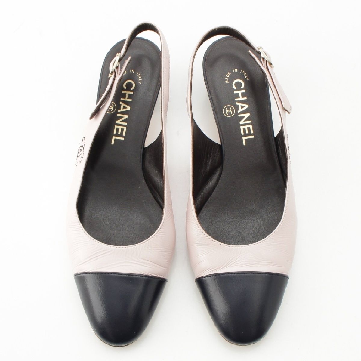 CHANEL パンプス G45566 シャネル 24P カーフスキン ココマーク ステッチ スリングバック
