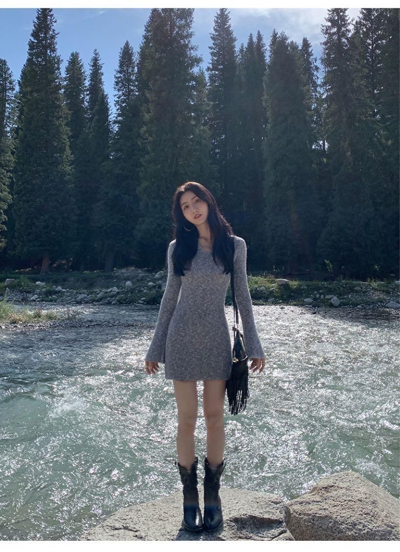 Vネックセクシーミニワンピース 春デートにピッタリ