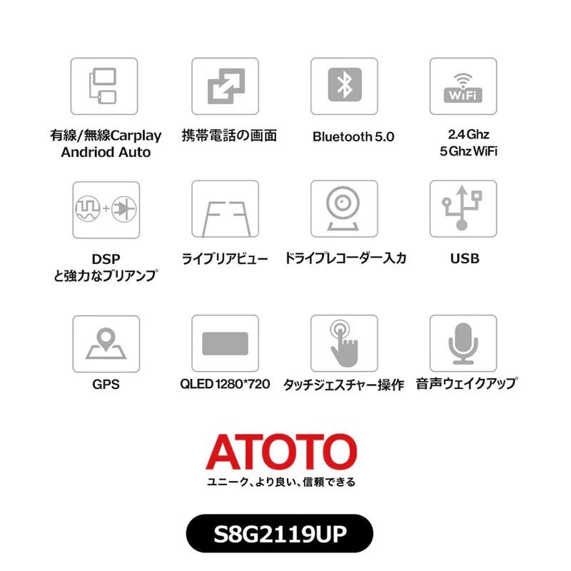 ATOTO フラッグシップ10インチAndroidナビ BRIGHTFACE_UK