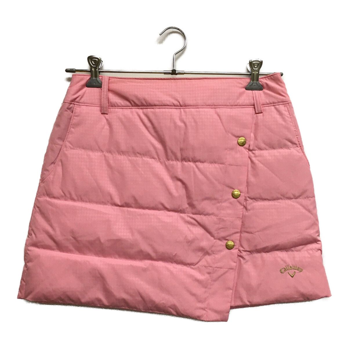 ♥品 レディース キャロウェイ Callaway スカート L ピンク ダウン ダイヤ柄 防寒 軽量