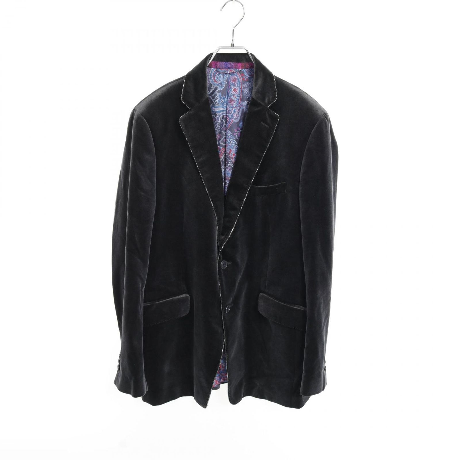 美品 ETRO テーラードジャケット ナイロン ラムレザー ブラック 54 ETRO - 美品 エトロ ETRO ジャケット テーラードジャケット