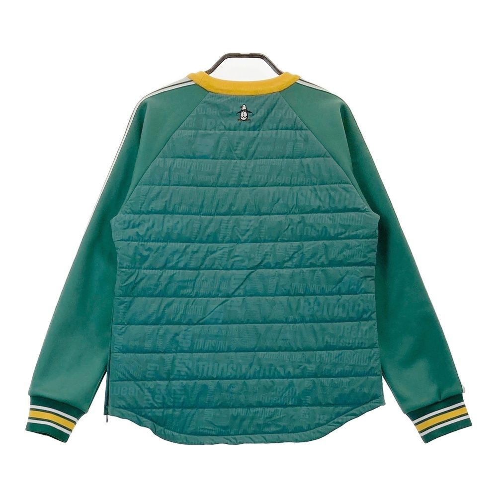 サイズ M MUNSING WEAR マンシングウェア 裏フリース切替 中綿ジャケット ロゴ 総柄 グリーン系 240101470811 ゴルフウェア レディース ストスト