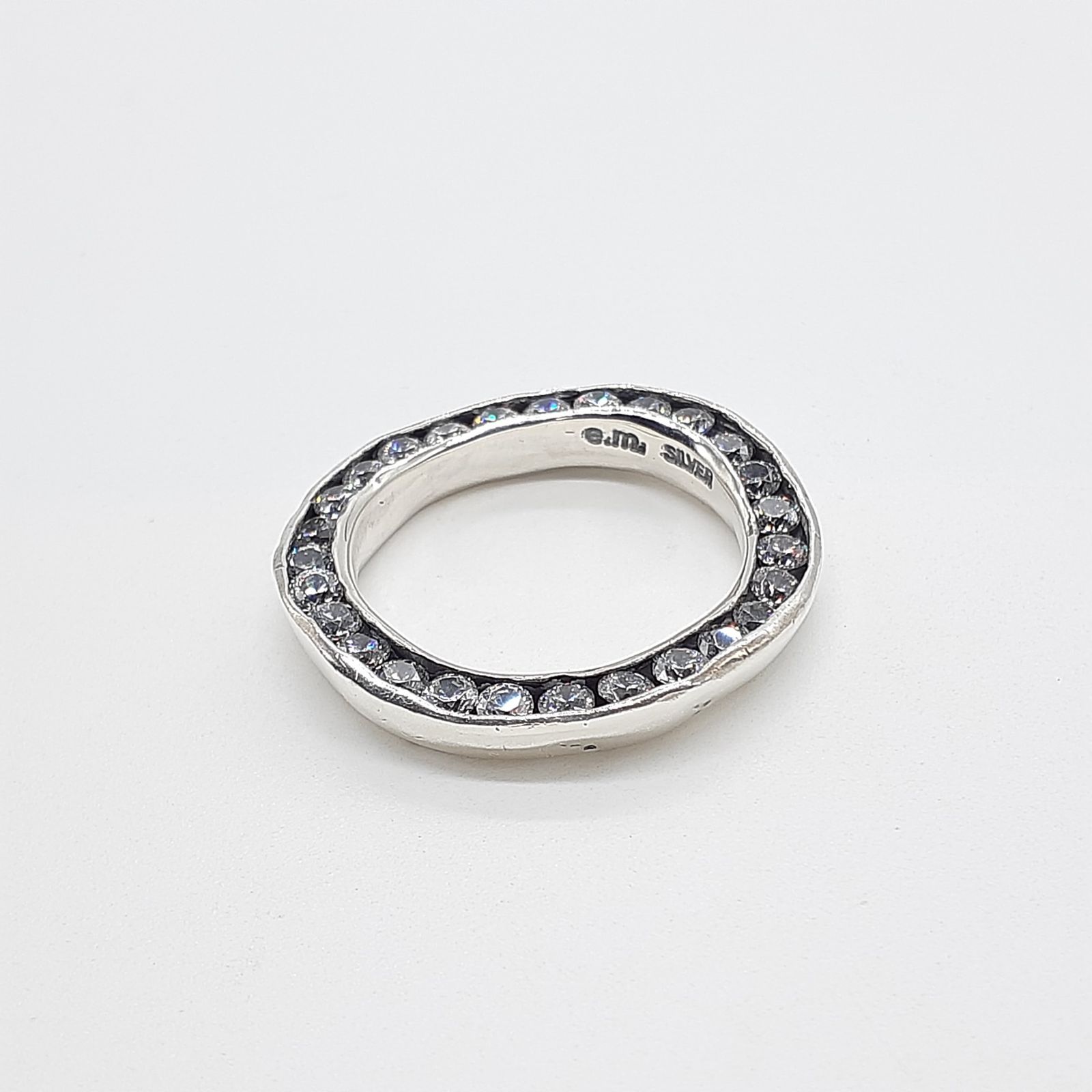 e.m. k18 スカルとパールのリング e.m. パールとジルコニアsilver