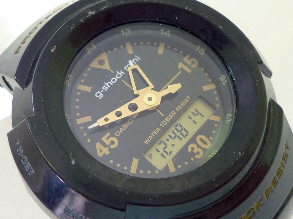 CASIO G-SHOCK mini GMN-500G ブラック ゴールド 5416 カシオ 腕時計 アナデジ ユニセックス お買得 ファン必見 可動品 2