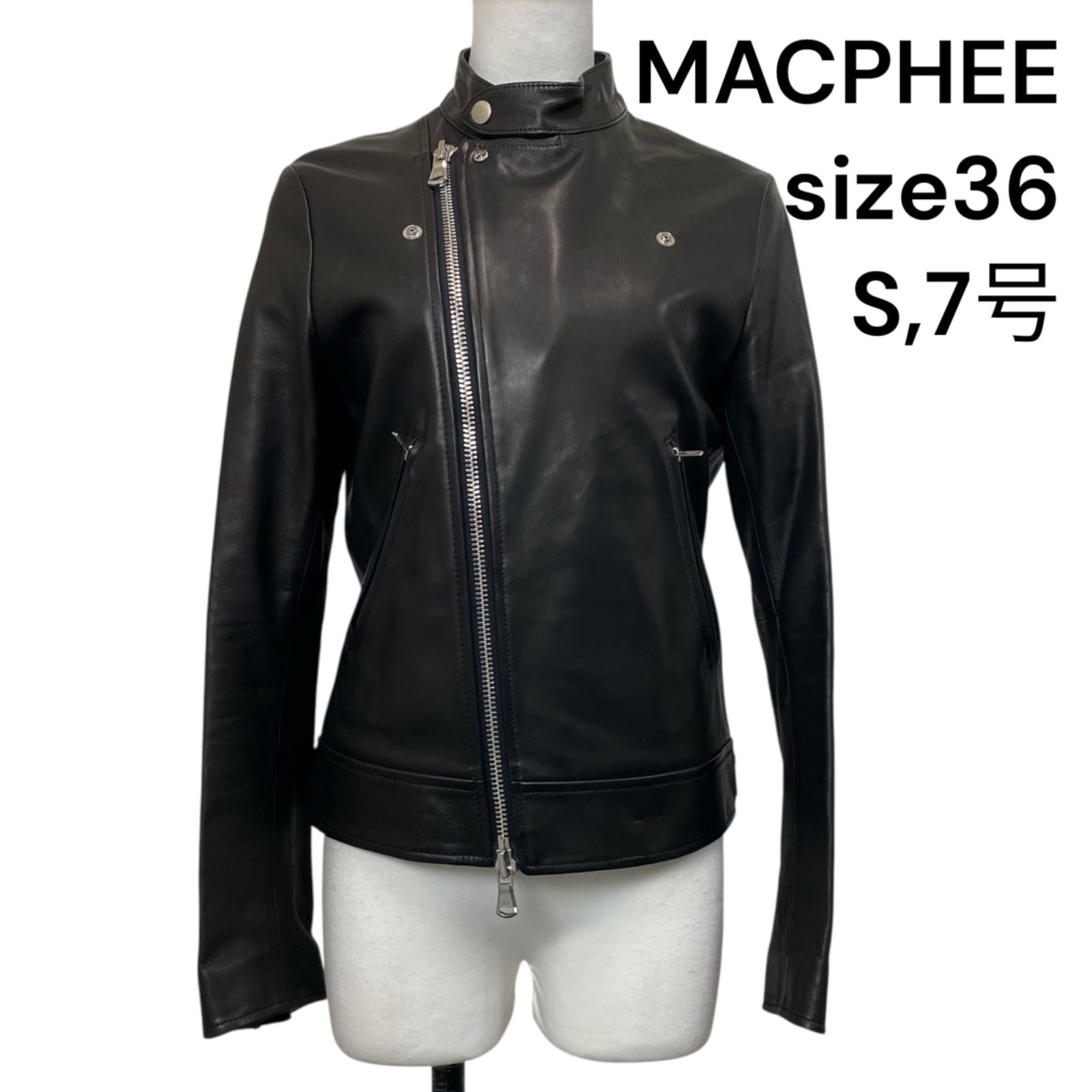 ◇マカフィー MACPHEE シングルライダースジャケット ラムレザー