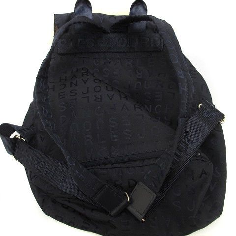 新品 シャルルジョルダン・リュックサック（黒・ブラック・ロゴ柄 Charles Jourdan】ロゴ柄 ブラック・リュックサック - メルカリ