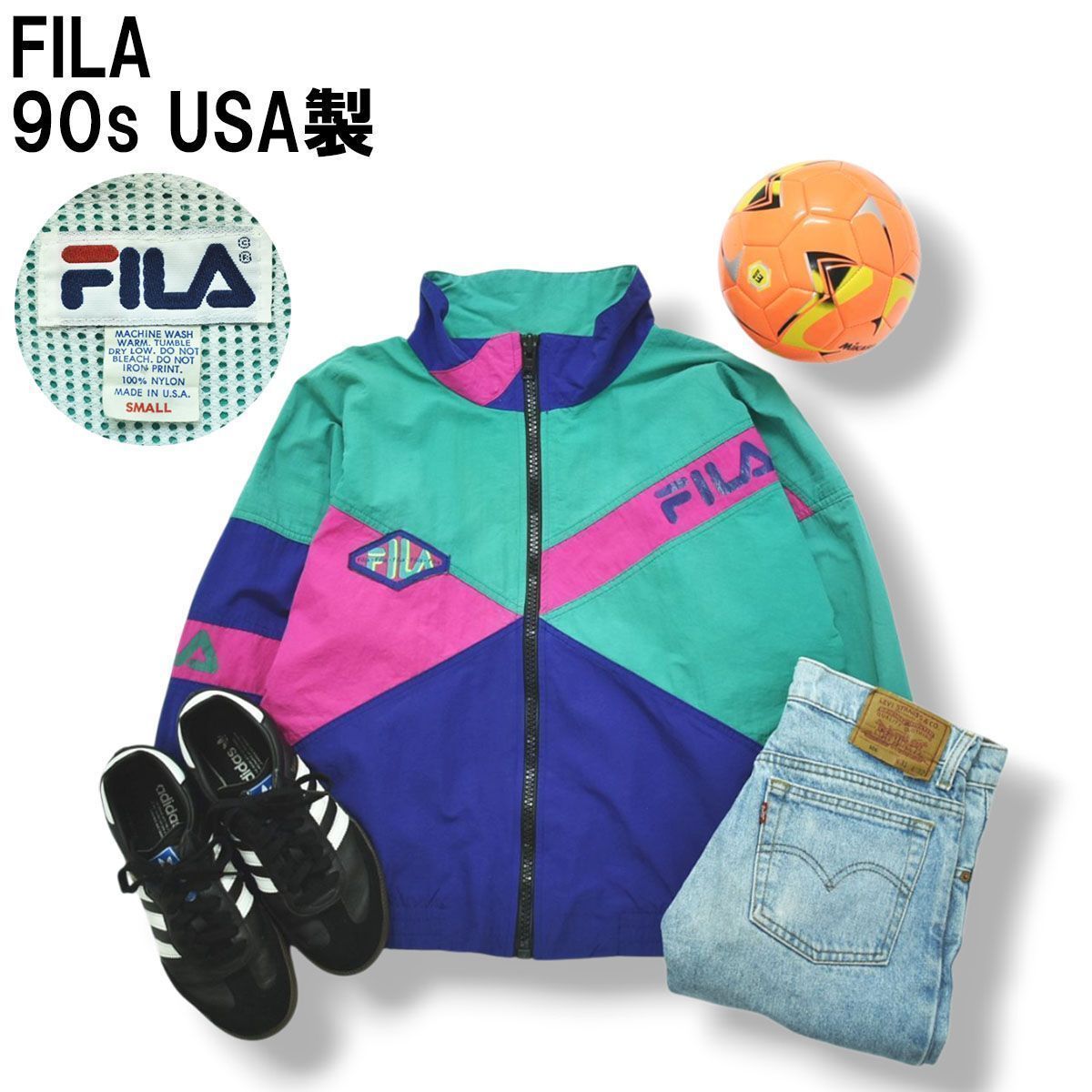 希少】 90s ヴィンテージ USA製 フィラ FILA レトロ クレイジー