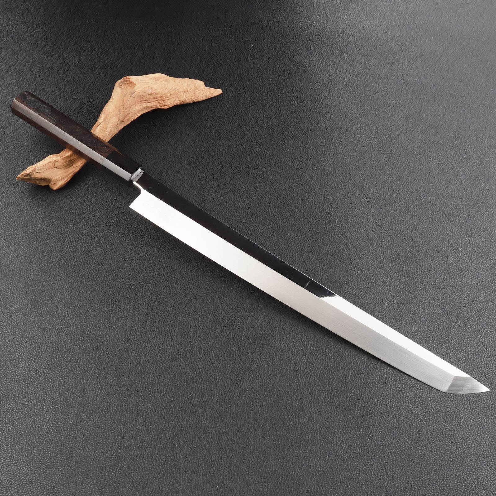 先丸柳刃包丁 刺身包丁 尺二(刃渡り360mm)通常鏡面仕上げ 本刃 先丸柳刃包丁 刺身包丁 尺二(刃渡り360mm)通常鏡面仕上げ 本刃