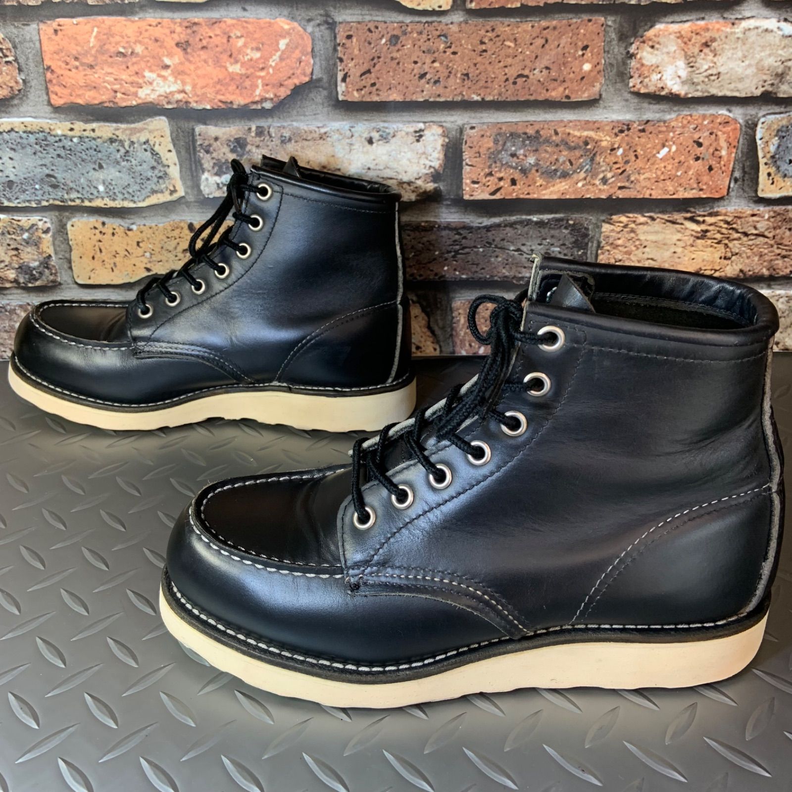 羽刺繍タグ　RED WING SHOES ワークブーツ 8179　ヴィンテージ ☆REDWING 8179 モックトゥワークブーツ 刺繡羽タグ 1999年製 US5E