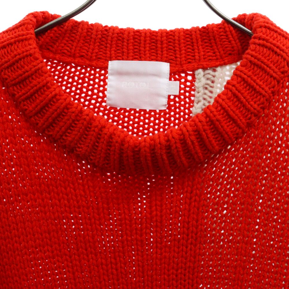 ROTOL (ロトル) FRANKEN CN KNIT R23WNKNG30 フランケンクルーネックニットセーター  レッド/ベージュ|mercariメルカリ官方指定廠商|Bibian比比昂代買代購